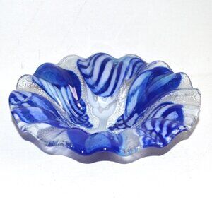 Sydensticker Fused Art Glass Seashell Bowl Home Decor Seashore